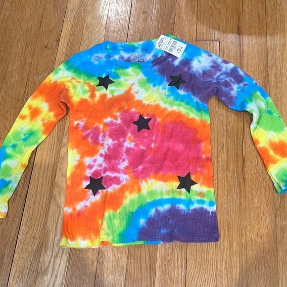 NWT Rock Candy Kid’s Rainbow Tie Dye Waffle Knit Long Sleeve Size 8 - Picture 1 of 5